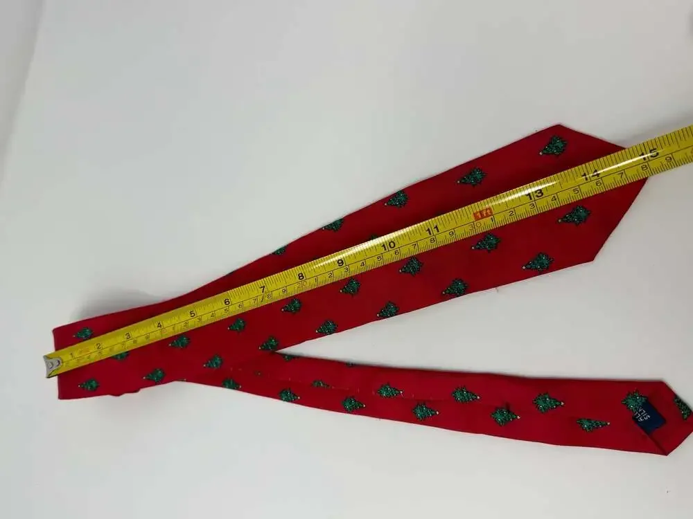 Brooks Brothers Boys' Department Christmas Tree Pattern Silk Necktie